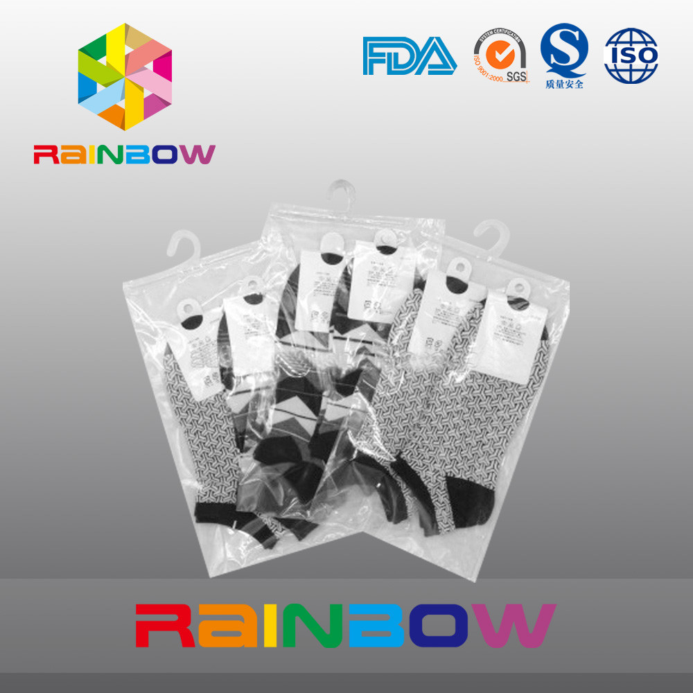 Personalize o saco Ziplock plástico do espaço livre da cópia do logotipo/saco de suspensão do gancho com zíper