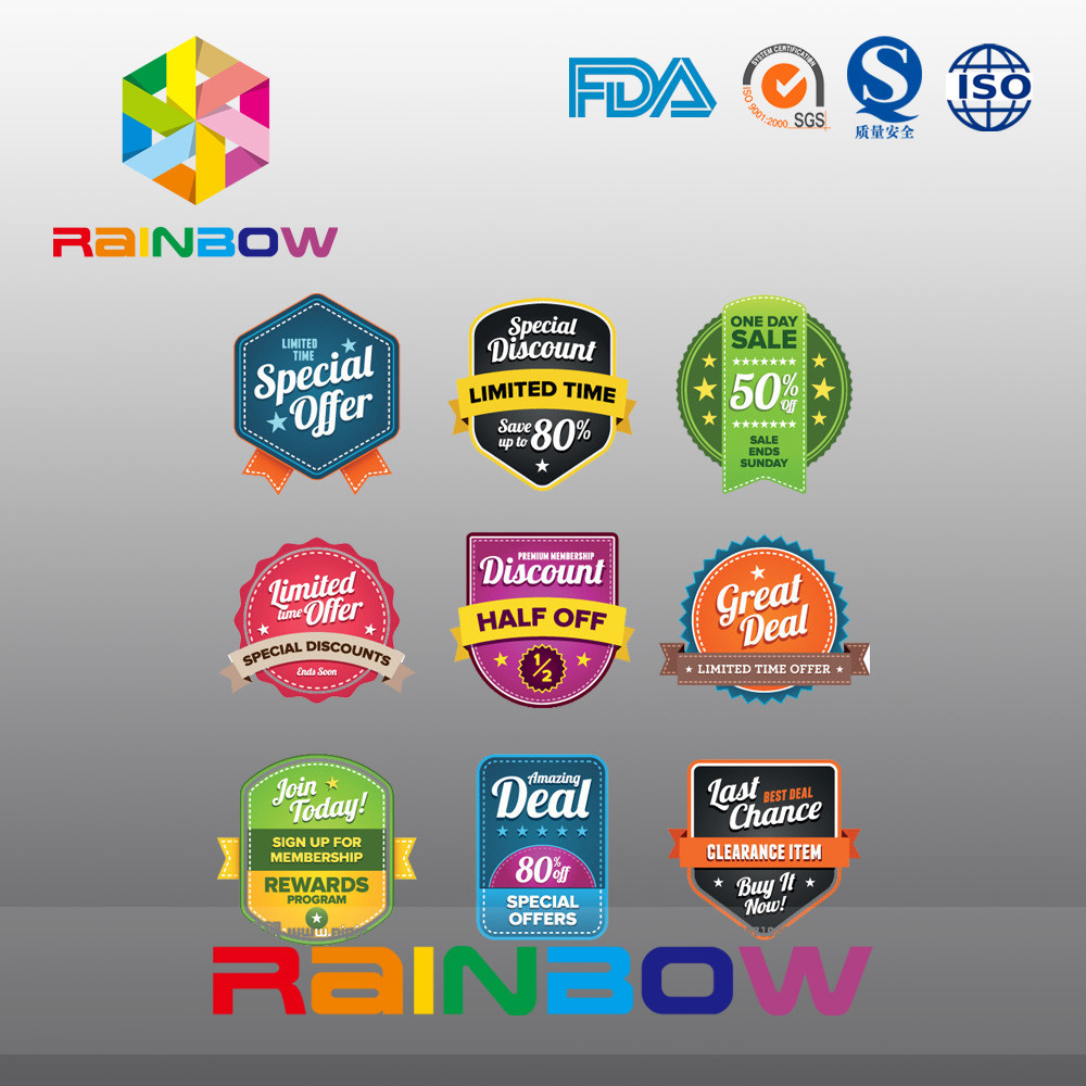 Etiqueta de papel do papel da etiqueta do ímã, etiqueta irregular do vinho da tela de seda para o alimento natural