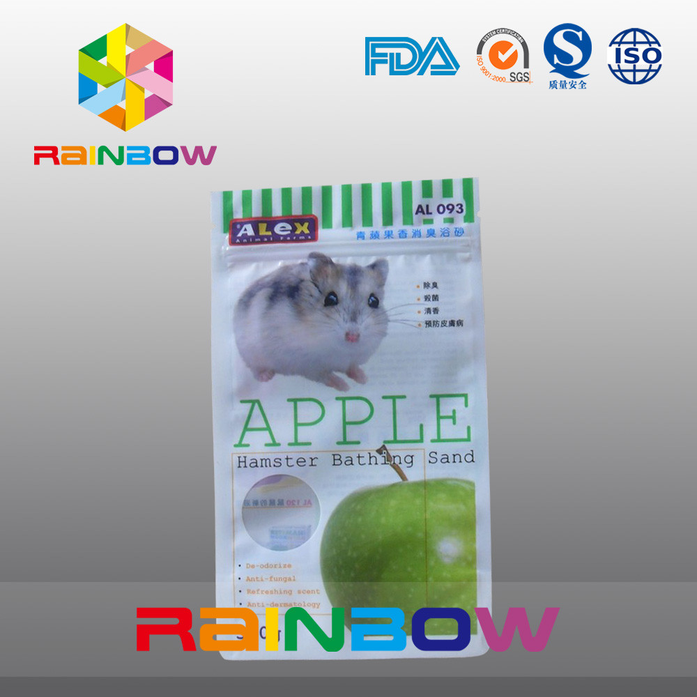 Três - Malote Ziplock da selagem lateral com a janela redonda para o hamster de embalagem que banha a areia/alimentos para animais de estimação