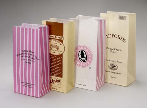 Os sacos de papel personalizados de Kraft do logotipo levam embora o fast food/pão/saco de compras