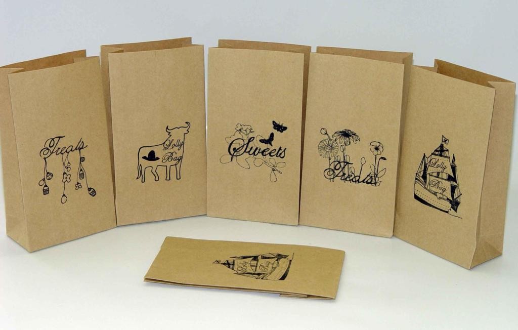 Craft sacos de papel personalizados saco de papel para levam embora o fast food/pão/saco de compras
