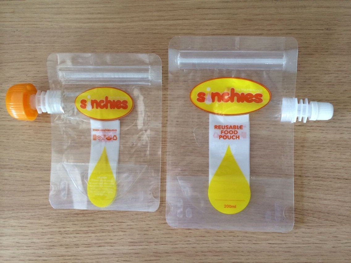 Malote líquido reusável do bico do alimento da certificação de FDA com leakproof