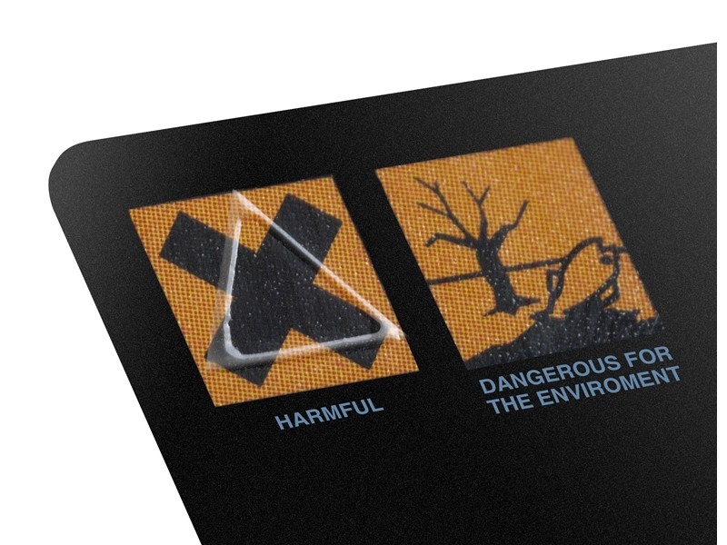 a luva do psiquiatra do triângulo do diâmetro de 25mm etiqueta etiquetas transparentes/etiquetas de advertência táteis