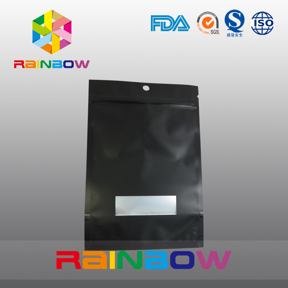 A folha 2oz de alumínio personalizada alinhou Matt preto levanta-se o saco de café com válvula