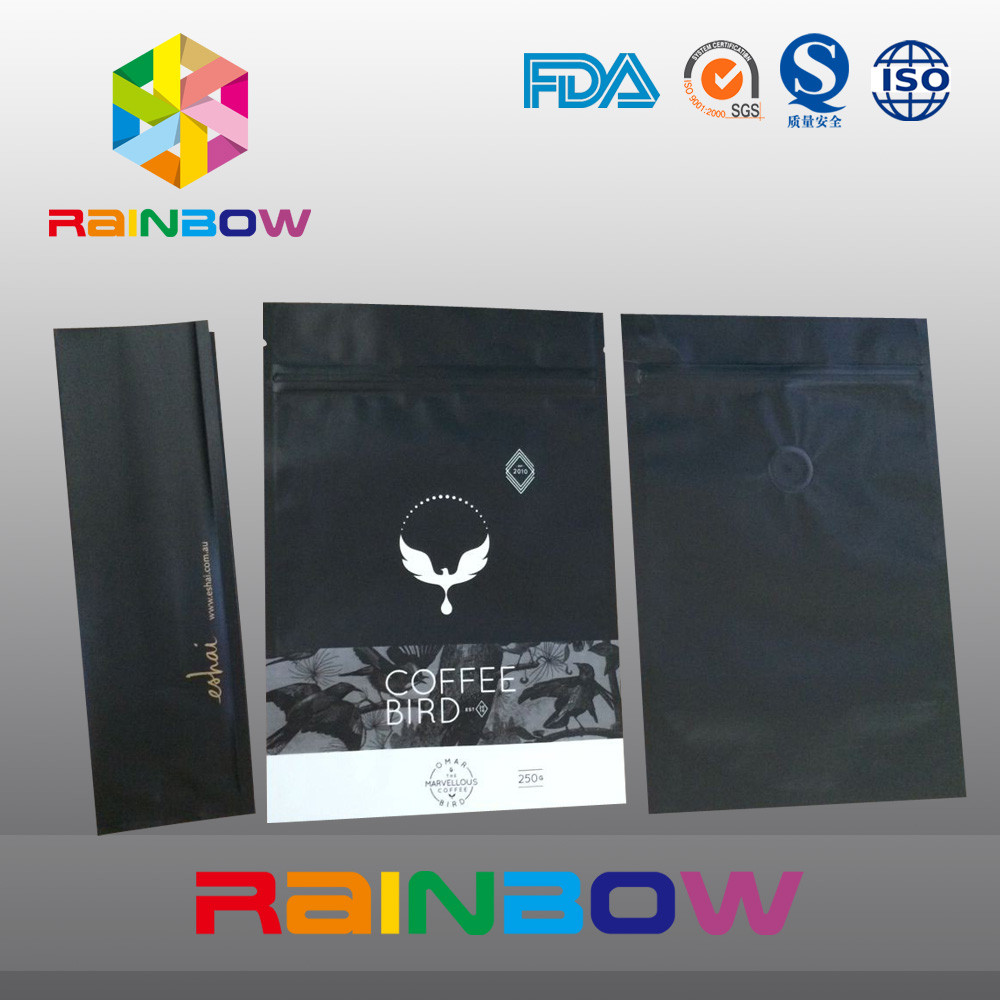 os sacos do reforço da parte inferior de 250g Matt, levantam-se sacos do malote para o empacotamento do café