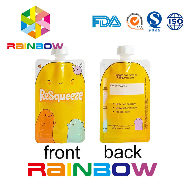 Batido malotes plásticos que empacotam, malotes de produto comestível de 4 onças do comida para bebê