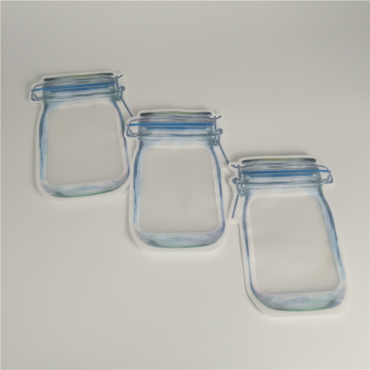 Saco de Mylar cortado em forma personalizada 3,5 g Saco à prova de cheiro holográfico com fecho de correr