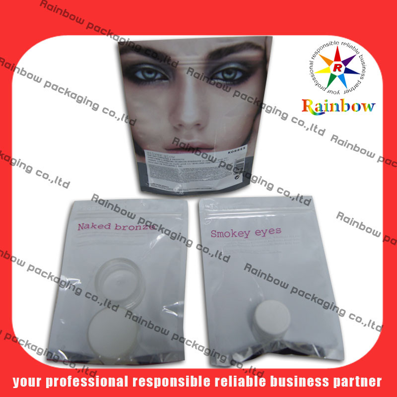 Umidade - saco de empacotamento de Comestic da prova com o reforço do Ziplock e do botão