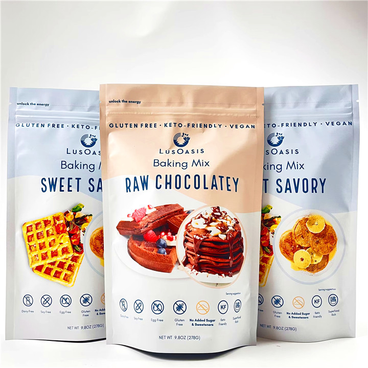 O fechamento de empacotamento impresso do fecho de correr do saco do petisco do bolo da cookie do malote de Mylar do produto comestível laminou