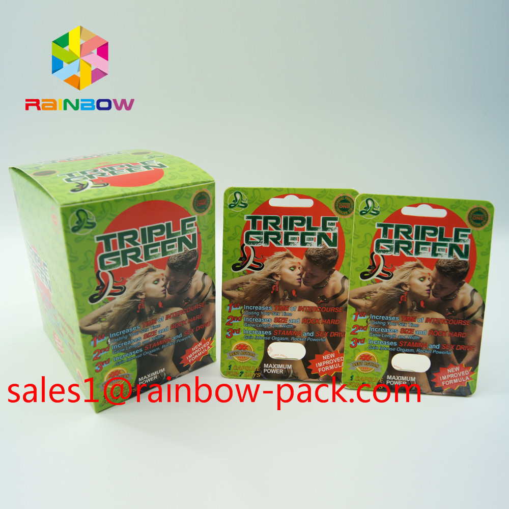 Os comprimidos do realce do sexo da caixa de exposição da mamba preta que empacotam o cartão 3D efetuam o comprimido do sexo