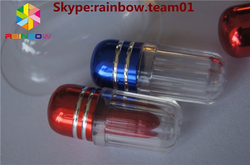 Recipiente de plástico cápsula de pílula sexual frasco com cápsula de metal cápsula de forma de recipiente comprimidos por atacado frascos de pílula pílulas cápsula