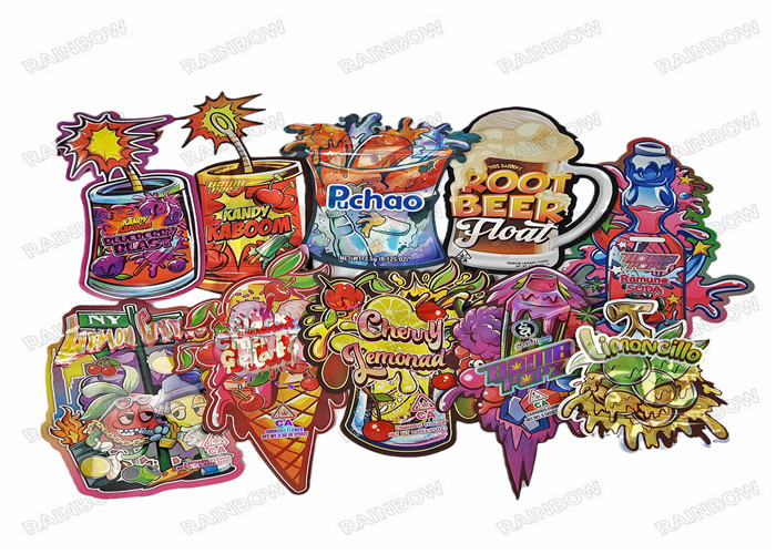 O toque macio Matte Snack Mylar Bags Packaging 3.5g dado forma irregular 7g 14g 28g cortou sacos