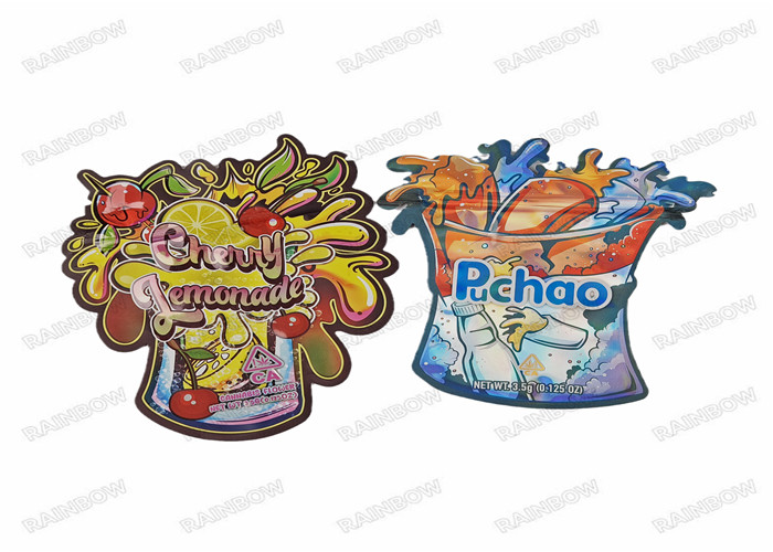 o saco dado forma especial dos doces do alimento da prova do cheiro de 3.5g 7g 14g 28g cortou malotes de Mylar
