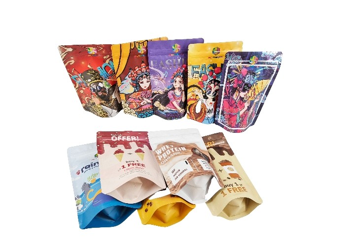 Suporte do plástico da folha de alumínio acima dos sacos Ziplock Resealable de Mylar da prova do cheiro do malote