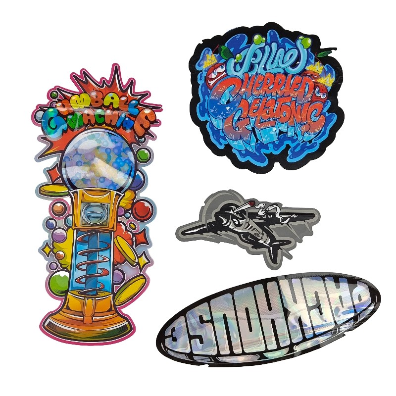 3.5g feito sob encomenda - 28g holograma brilhante Mylar cortado ensaca a forma especial para a cookie do poder do alimento