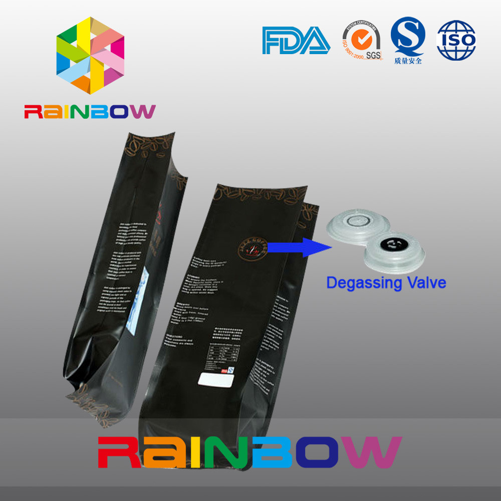 Saco de plástico de feijões de empacotamento do café dos sacos do chá lateral durável da parte inferior lisa do reforço