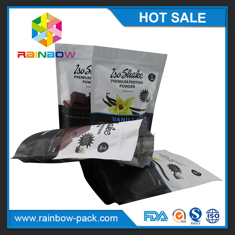 O produto comestível 1kg levanta-se o saco packaing do pó da proteína do soro com ziplock