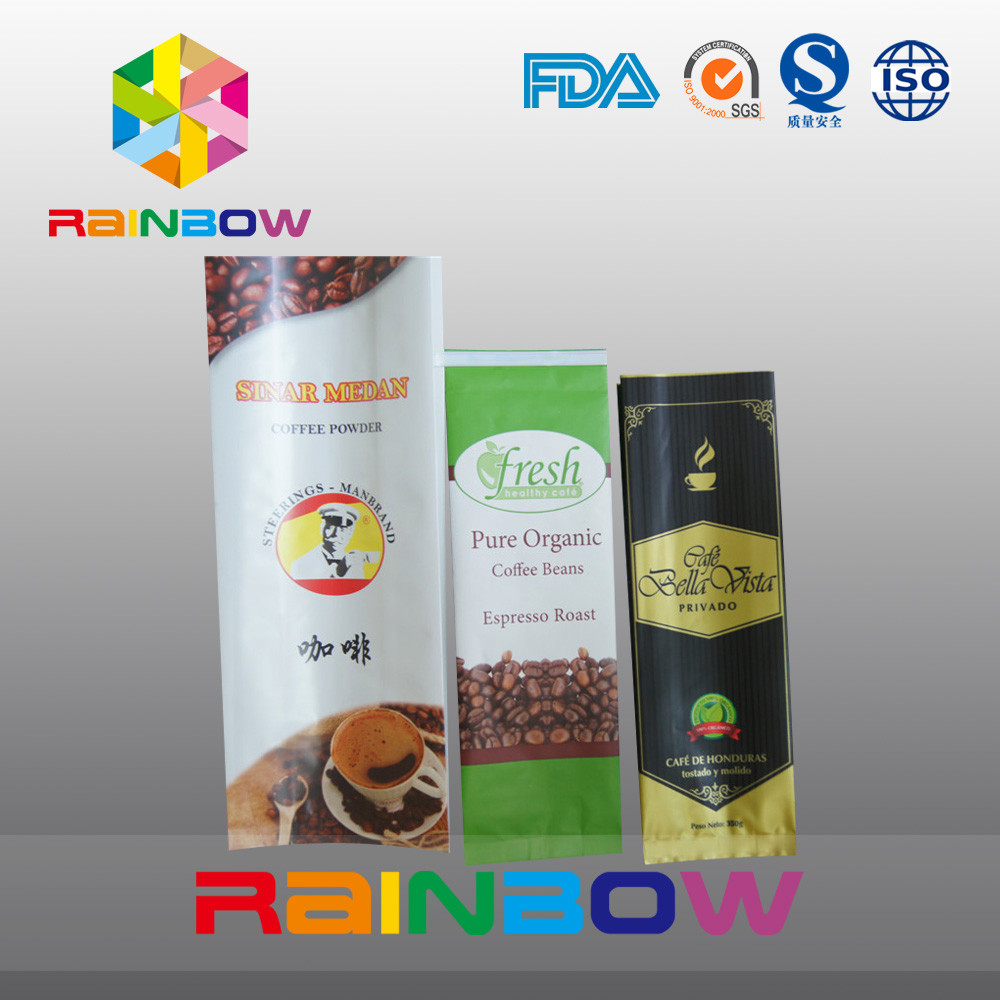 saco de empacotamento do café lateral branco do reforço 12oz com válvula/impressão feita sob encomenda