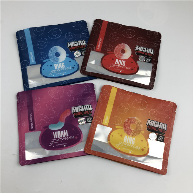 Serviço profissional Sacos impressos digitais com impressão brilhante/mate acabamento de sacos Mylar comestíveis gummy