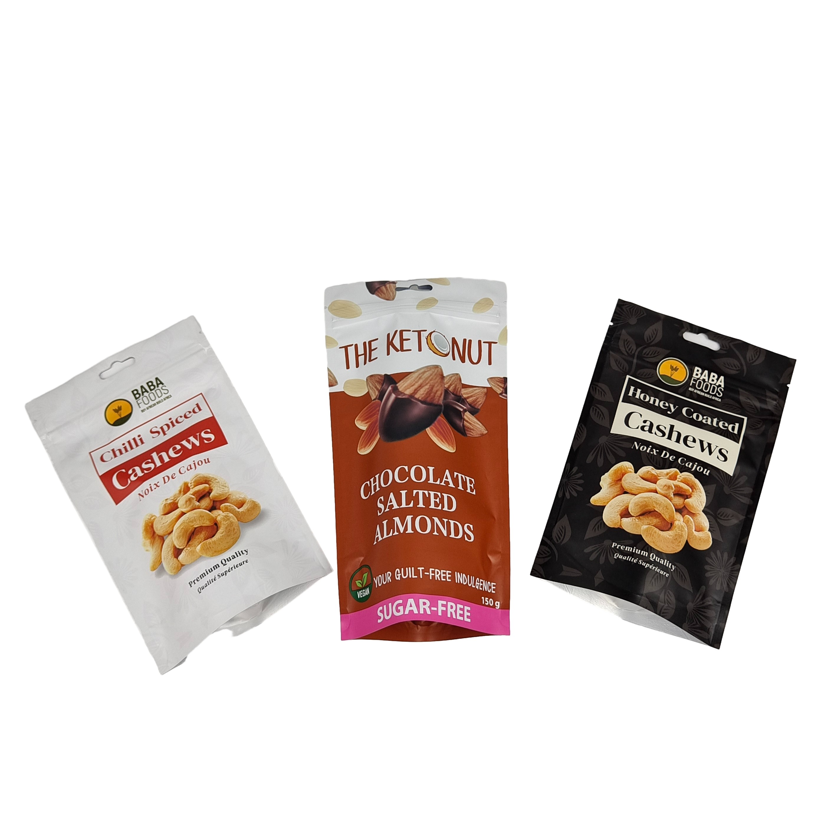 Saco com fecho de qualidade alimentar de folha de alumínio de plástico