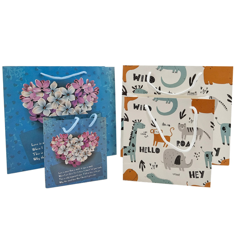 Embalagem personalizada Bolsa de papel Kraft de alta qualidade Bolsa de compras biodegradável Bolsa de tecido