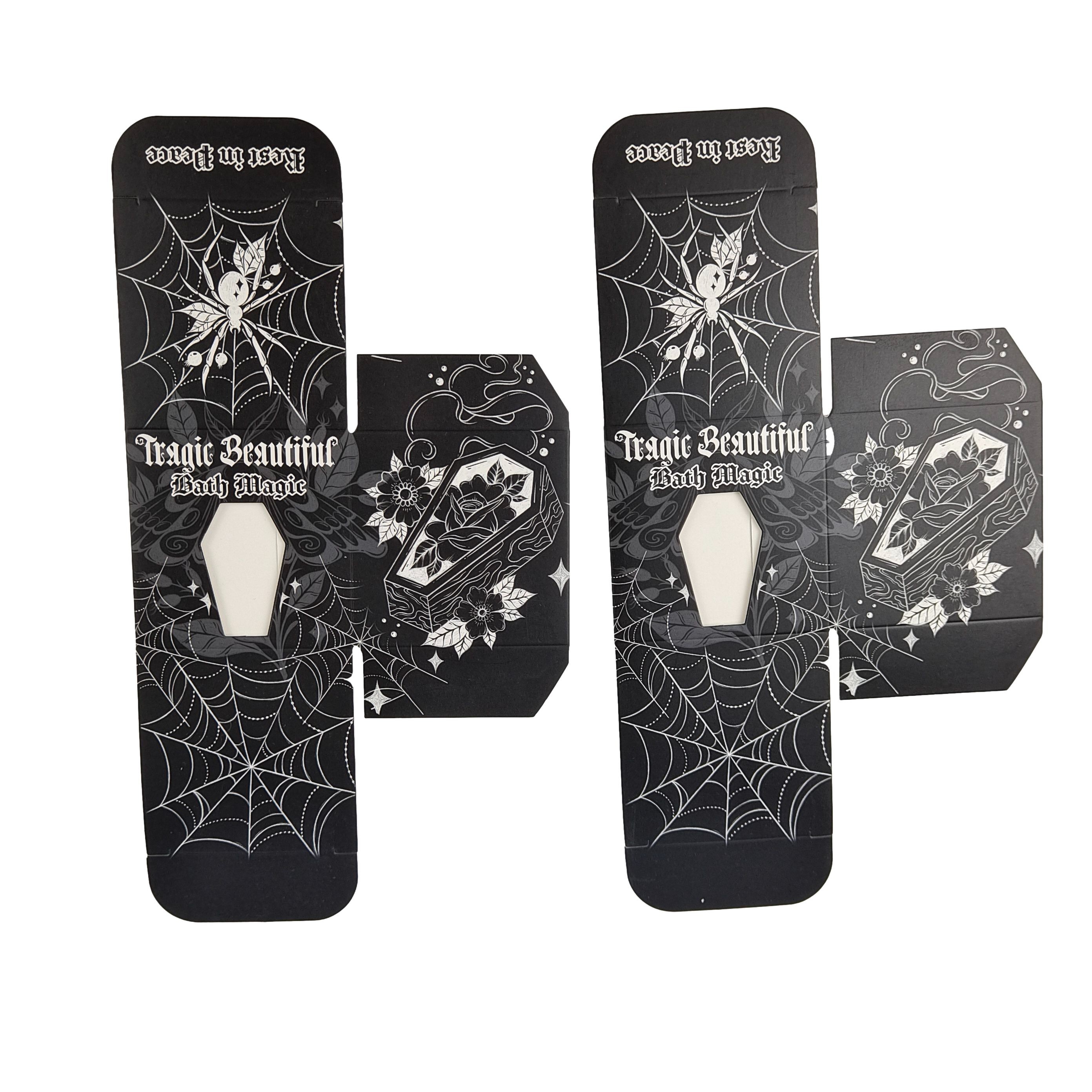 Caixa de papel preto quadrada personalizada de alta qualidade com janela oculta especial de embalagem de alimentos Caixa de presente de papelão branco