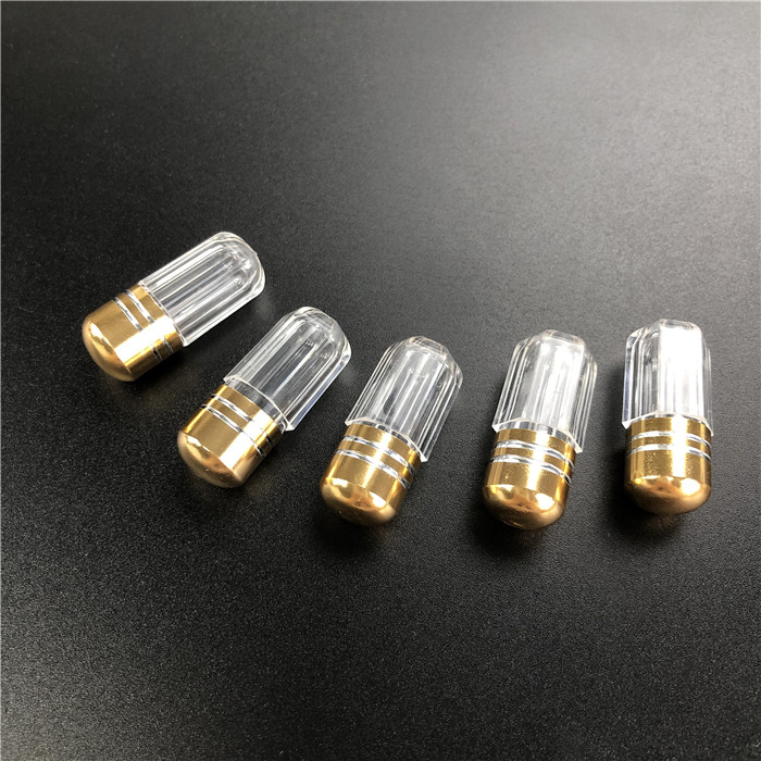 Recipiente plástico de medicina de estilo octogonal com bocal metálico para comprimidos de aumento masculino.