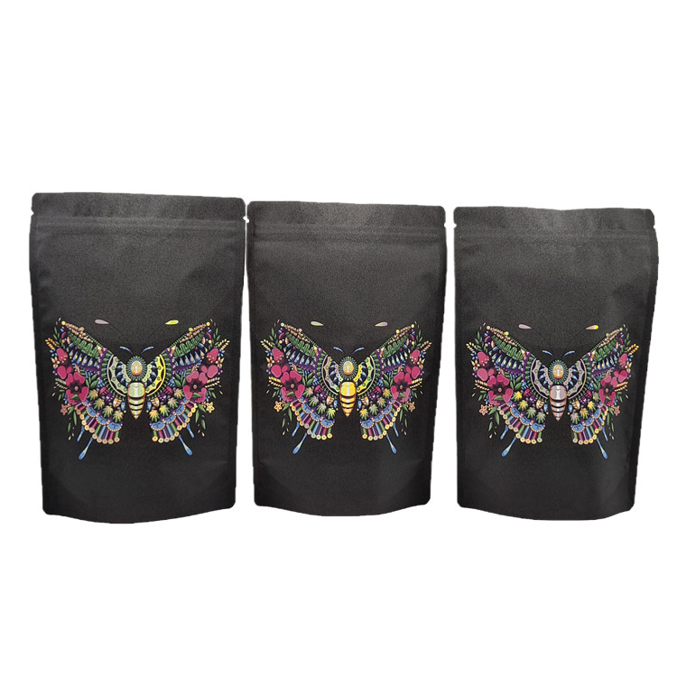 Bolso de embalagem de papel kraft ecológico personalizado com sacos Mylar refeitáveis UV para pó de proteína de especiarias