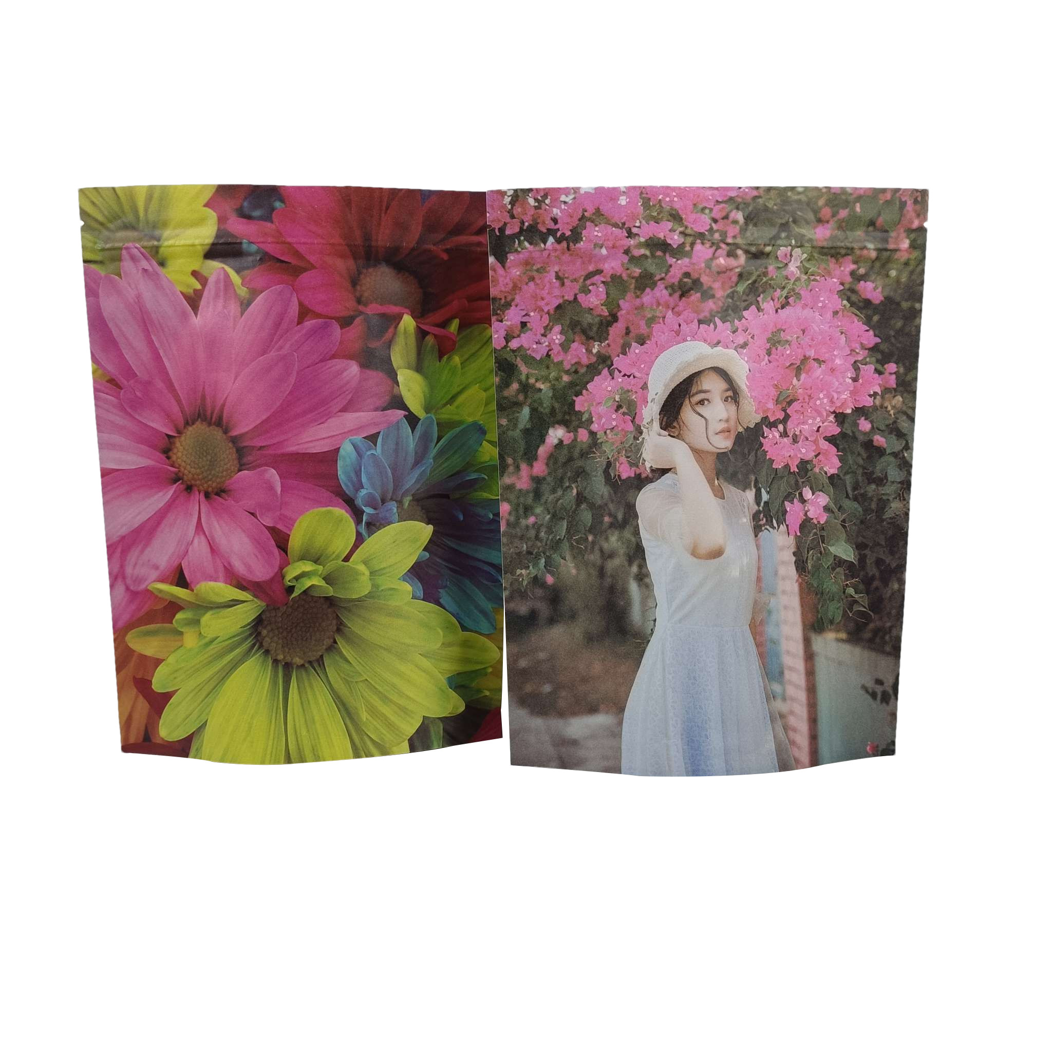 Sacos de embalagem de alimentos personalizados de plástico com fecho de fecho de alumínio