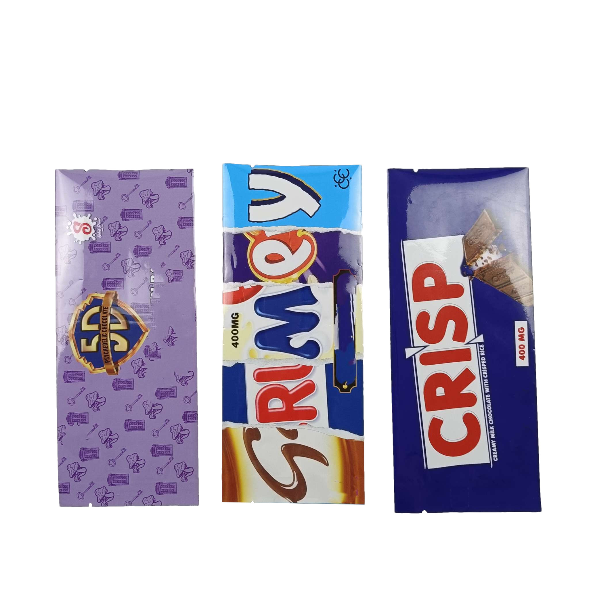 Saquete de proteína em pó de açúcar e café vazio