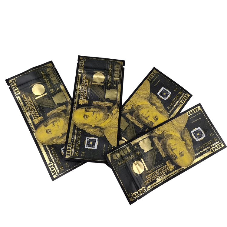 Saco de impressão personalizado Mylar Proof de cheiro Stand Up Pouch Candy Food Packaging 3.5g Mylar Ziplock Bag com janela