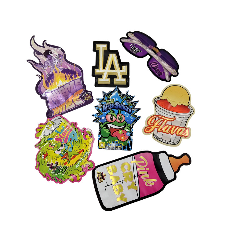 3.5g Embalagem personalizada E Impressão de logotipo Especial Unico Impresso em forma interna Holográfico Corte a Die Saco Mylar