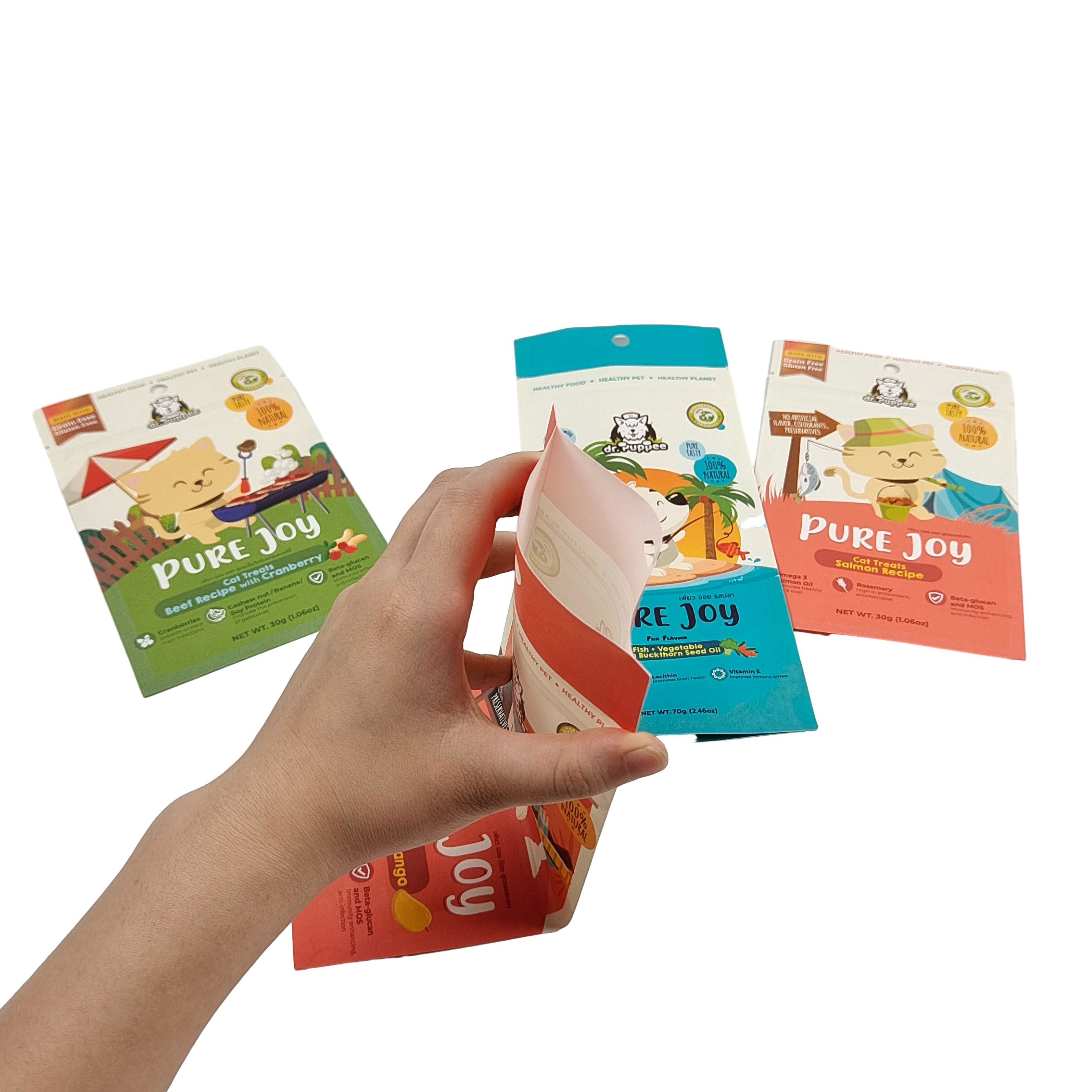 Saco de papel biodegradável compostável impermeável com fecho fechado Saco de apoio reciclado para alimentos Janela clara com fecho fechado Kraft S