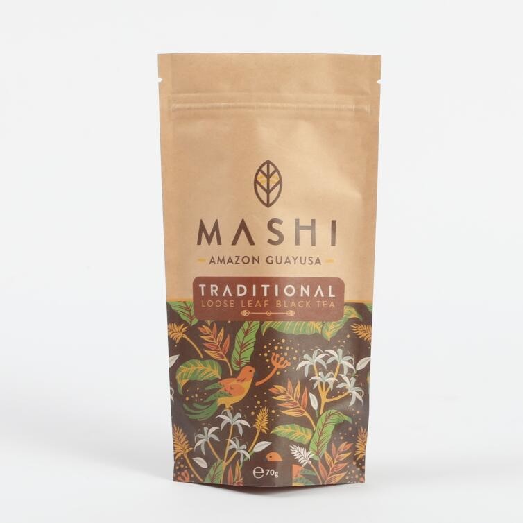 Papel Kraft biodegradável sob medida Sacos de embalagem com fechadura por fechadura para chá e café em pó