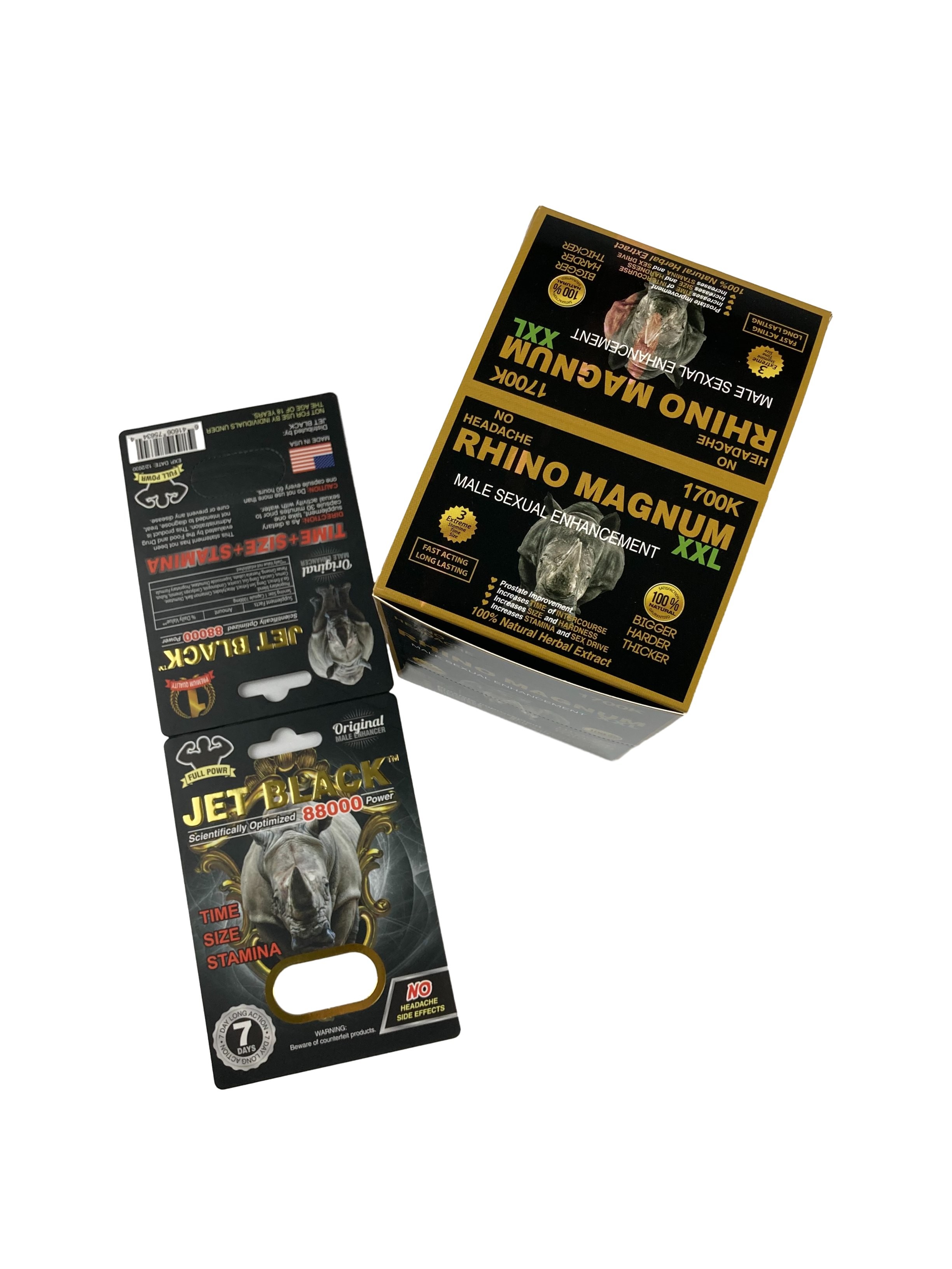 Varejo a Distribuição Livre de comprimidos para rinocerontes impressos sob medida Embalagem Caixas de papel com cartão de papel Embalagem de comprimidos para melhorar a qualidade