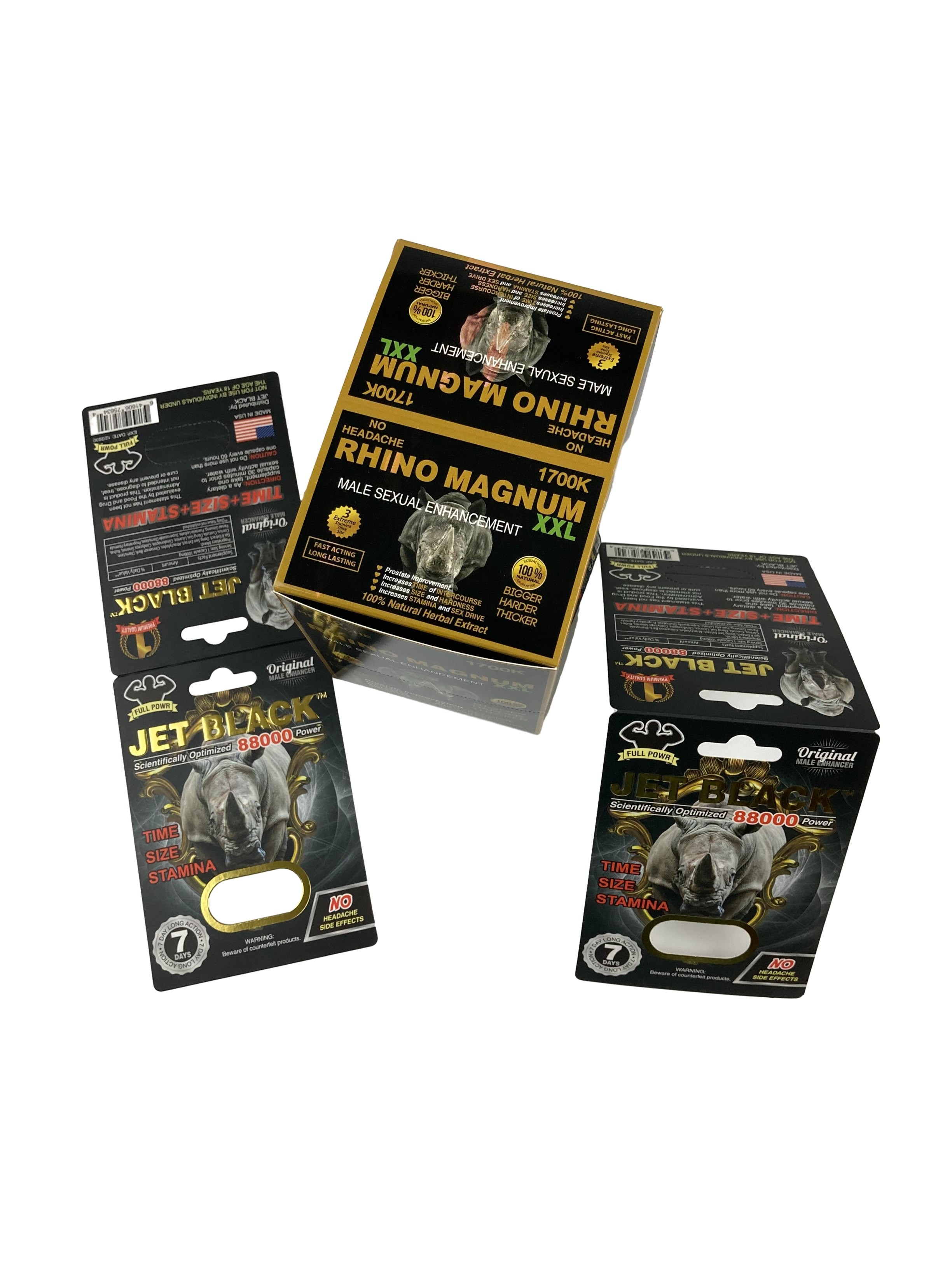 Venda a quente Pílulas personalizadas de melhoramento de qualidade Embalagem Cartão de papel Pílula de rinoceronte Cartão de papel impresso com bolhas