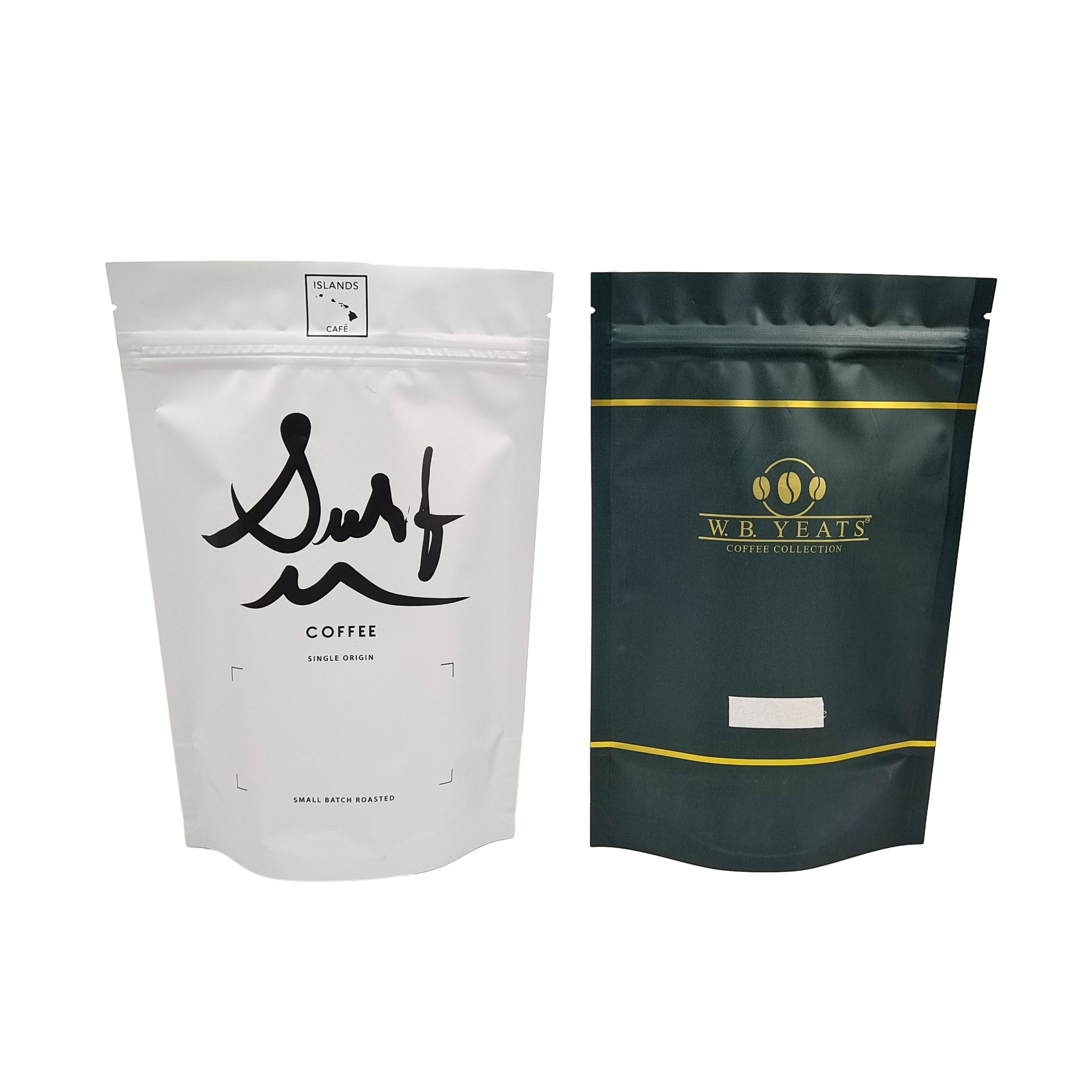 100g 200g Feijão de café Bolsas de ziplock personalizadas refeitáveis Bolsas de café de papel de alumínio fosco com válvulas