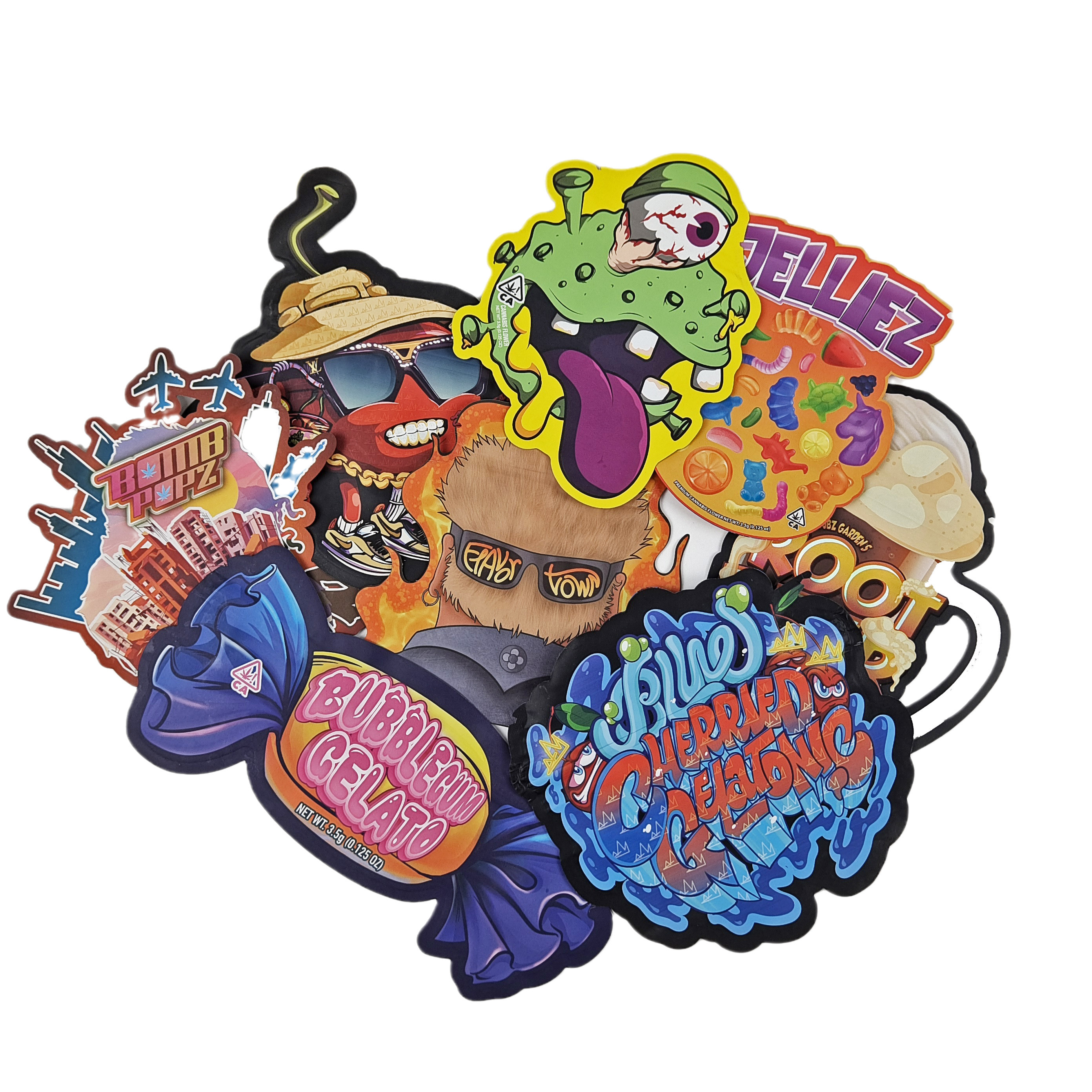 Custom Die Cut Metal High Quality Irregular Sealing Pequenas Formas Especiais de Plástico Zipper Mylar Sacos de Embalagem Alimentar