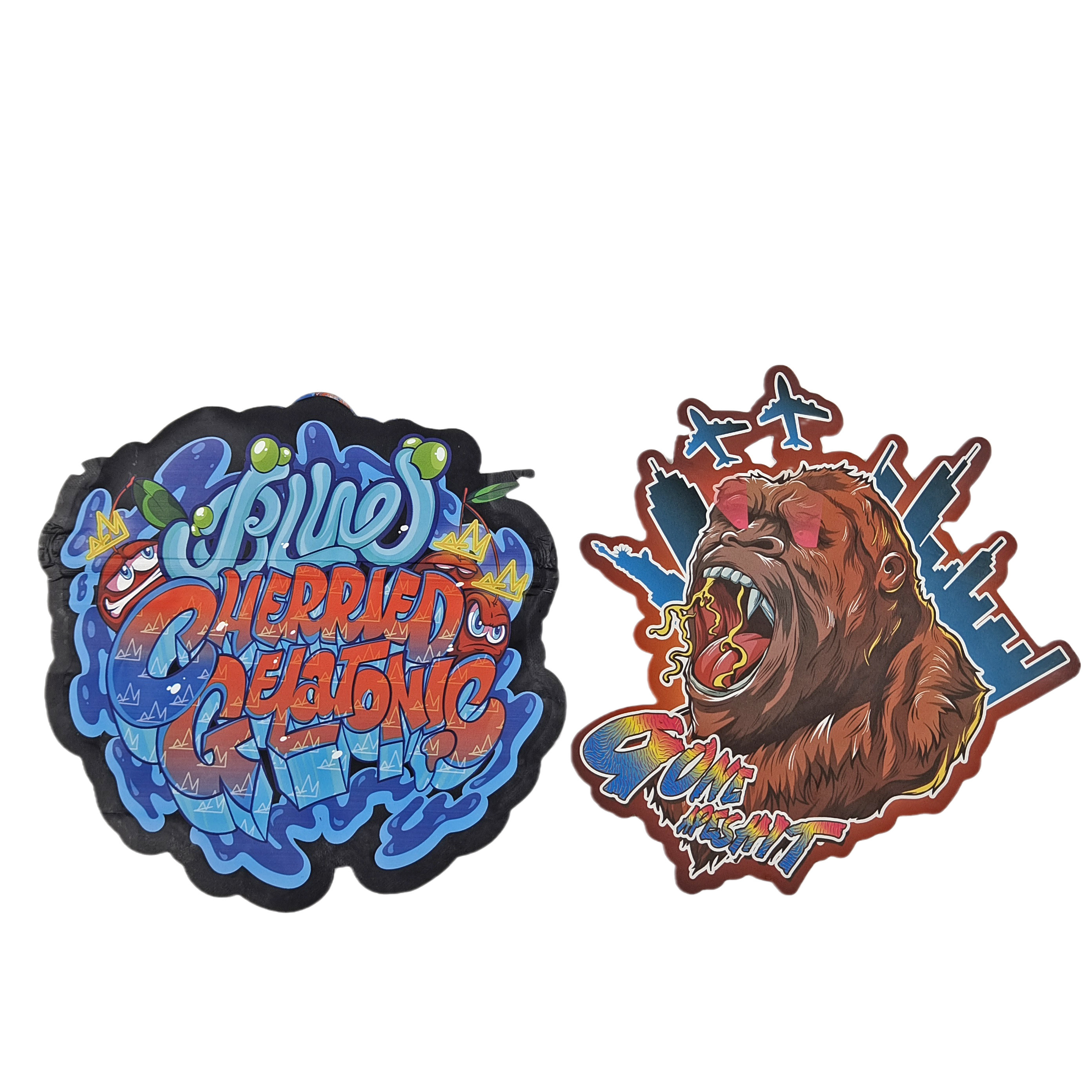 Design personalizado Bolsas Mylar impressas embalagem Soft Touch plástico 3.5g Bolsas Mylar corte irregulares embalagem bolsas