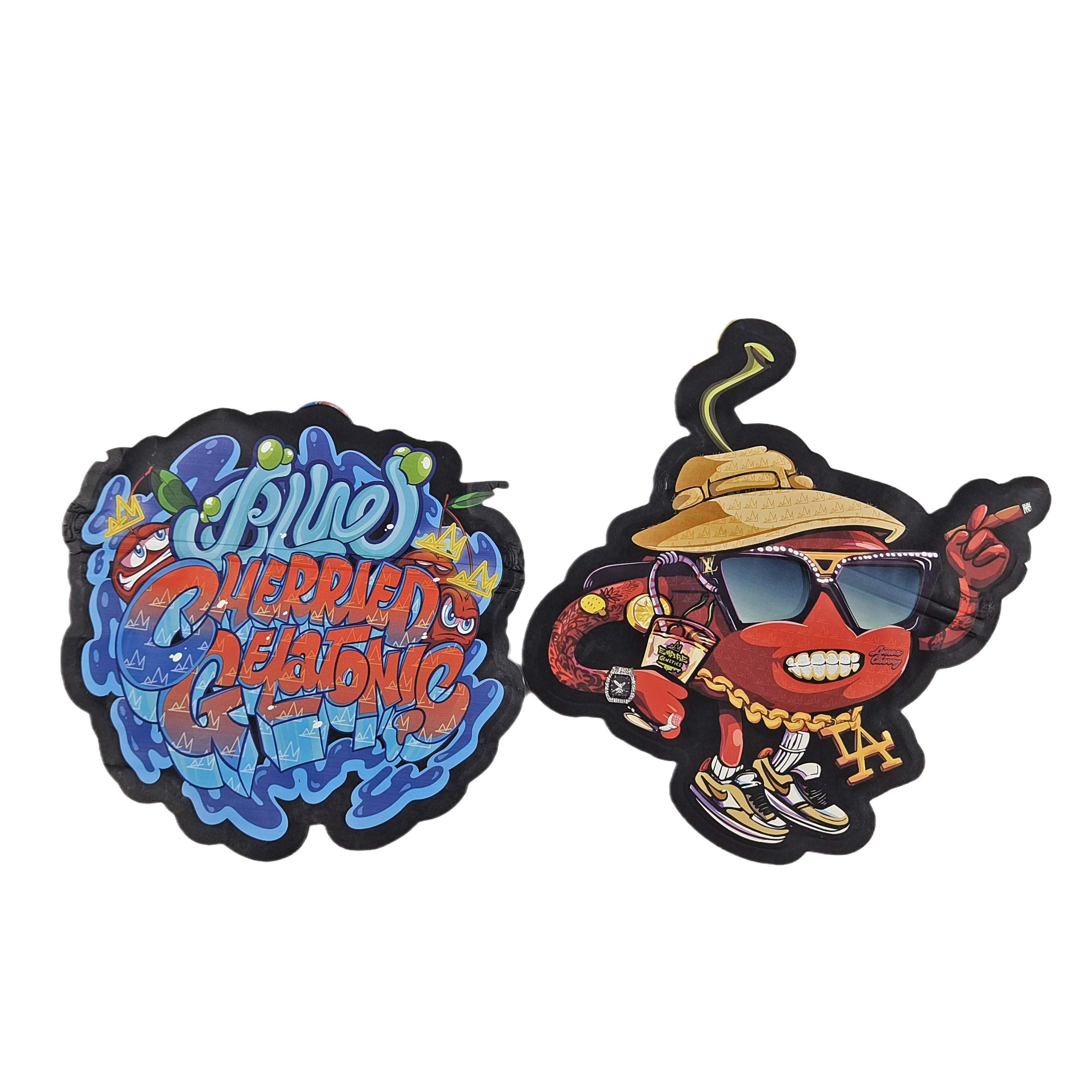 Logotipo personalizado Impresso Dié Corte Ziplock Sacos Pequeno Stand Up Saco 3.5g Grade de alimentos embalagem à prova de cheiro Com Zipper Mylar Ba