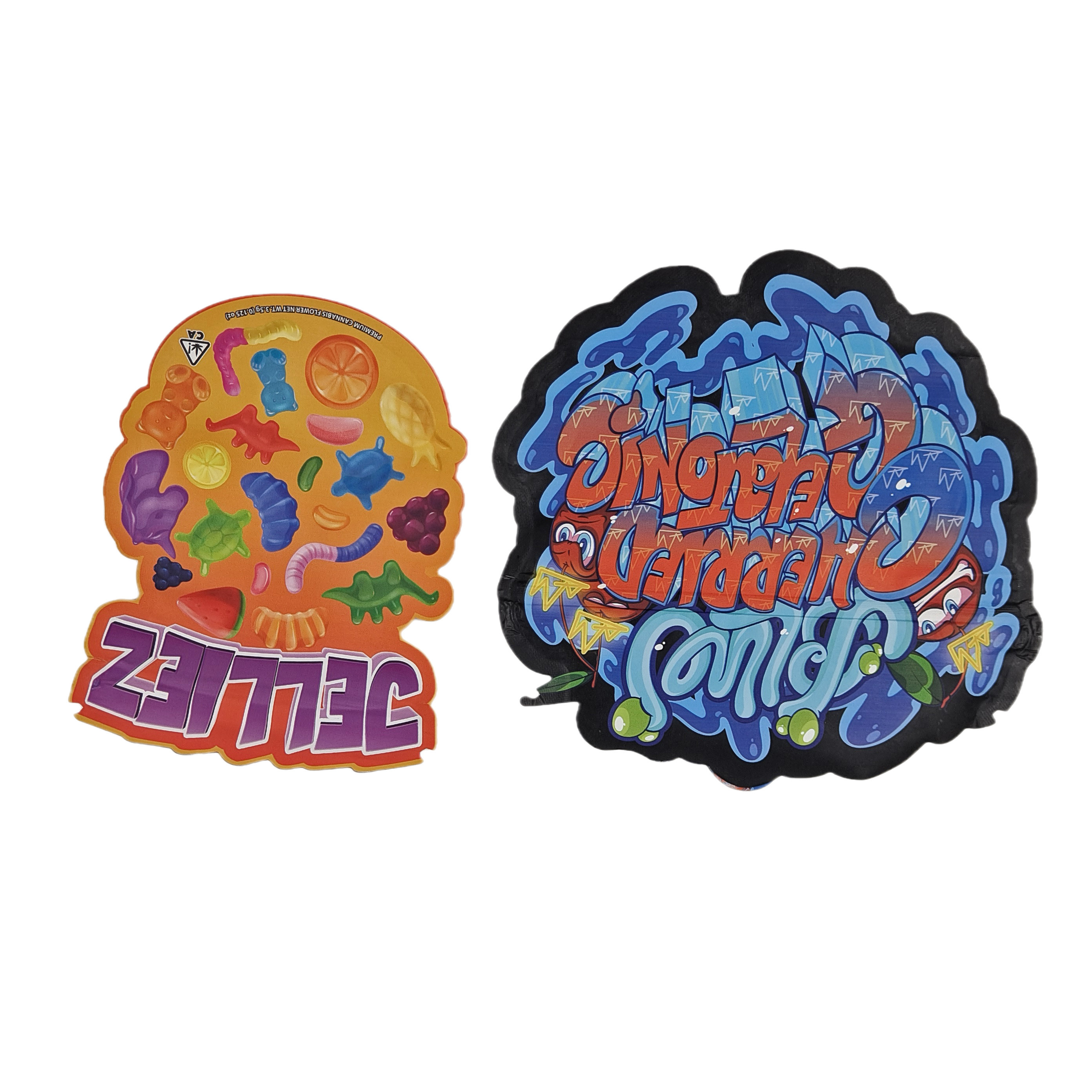 Impressão personalizada de toque suave Holograph Die Cut Irregular Forma Especial de plástico Zipper Mylar Saco de Embalagem de Alimentos