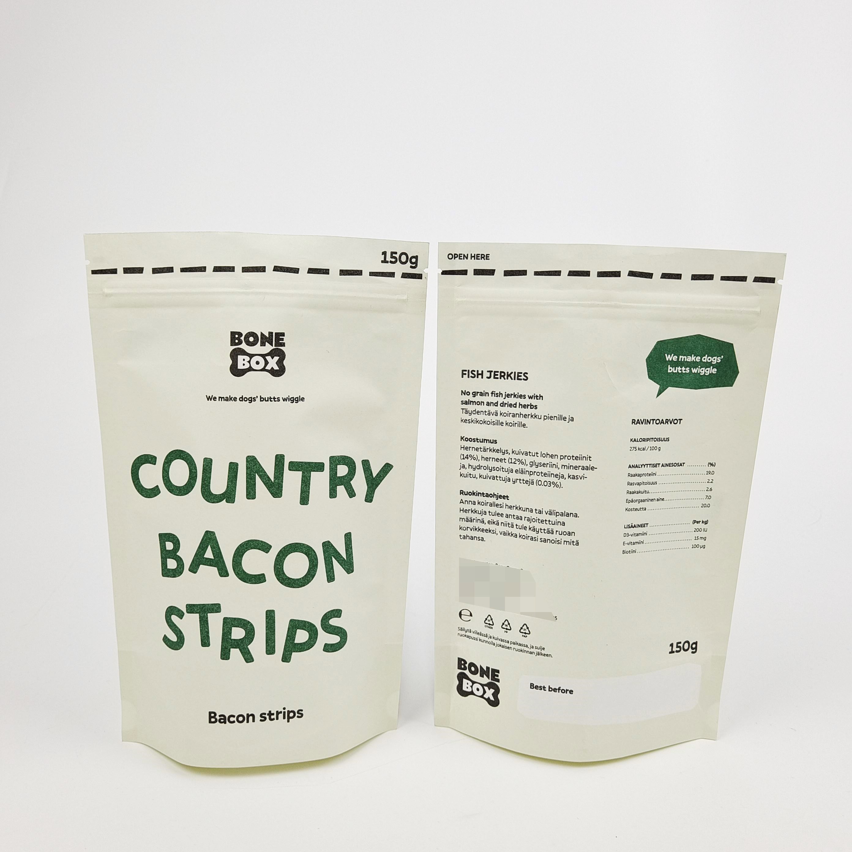 Material de manobra branca e suporte incluídos em sacos de presente personalizados