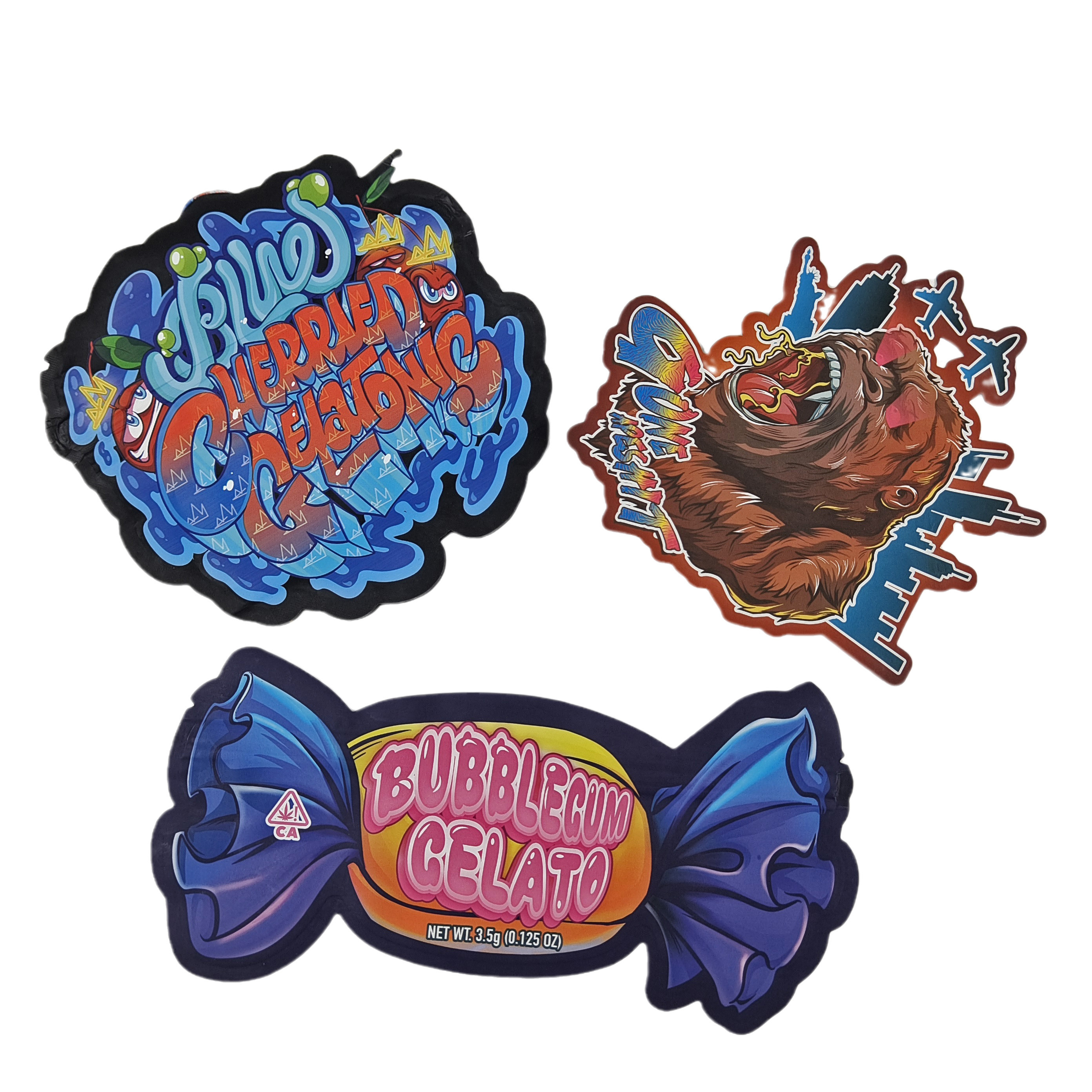 Embalagem de plástico de forma especial Embalagem de fecho de plástico Embalagens Mylar