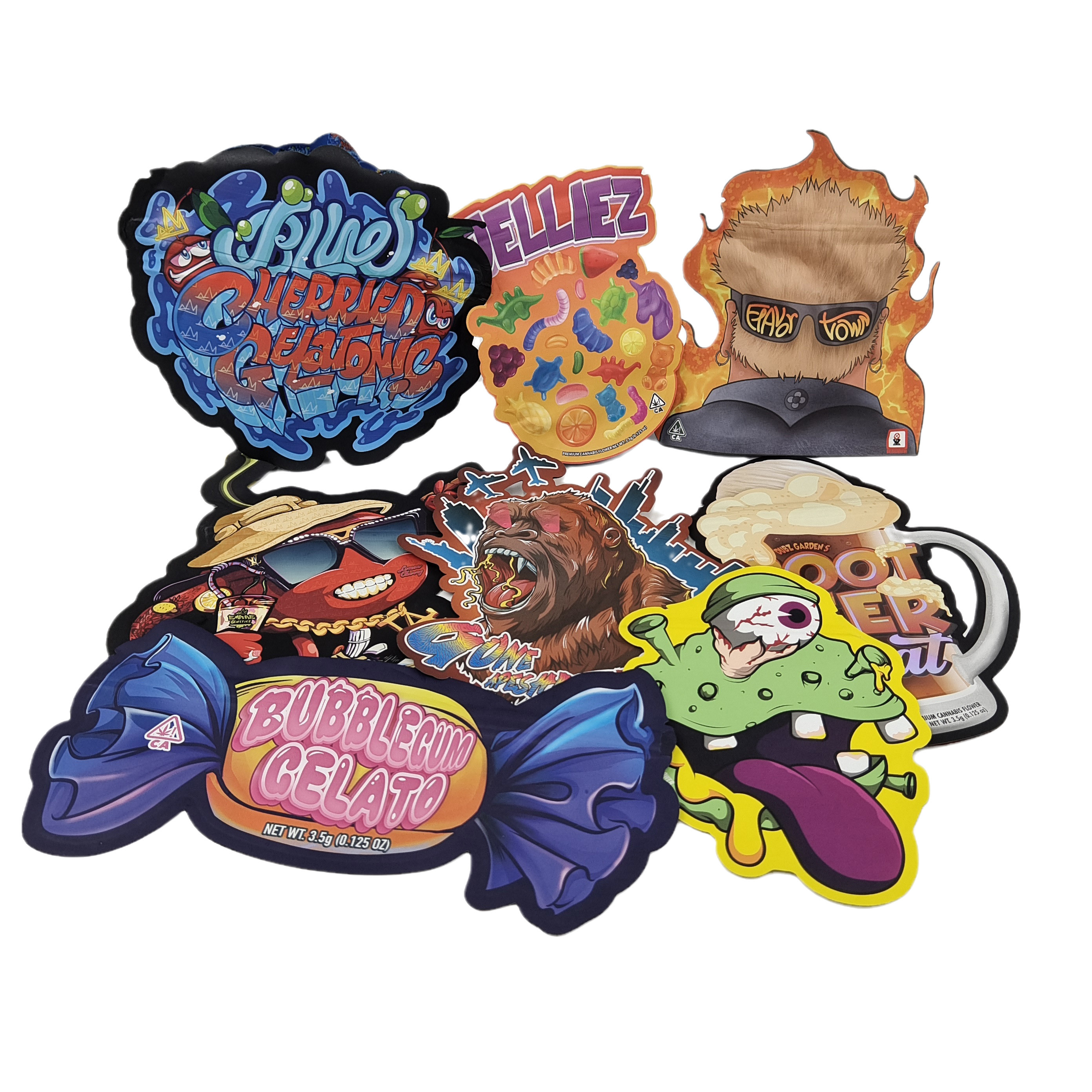 3.5g Bolsas de Mylar Impresso sob Encomenda Bolsas de Embalagem para Snack Biscoitos doces