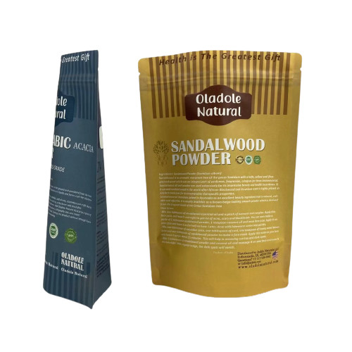 Embalagem de sacos de lanches de papel castanho Kraft Stand Up Pouch Flat Bottom With Zipper