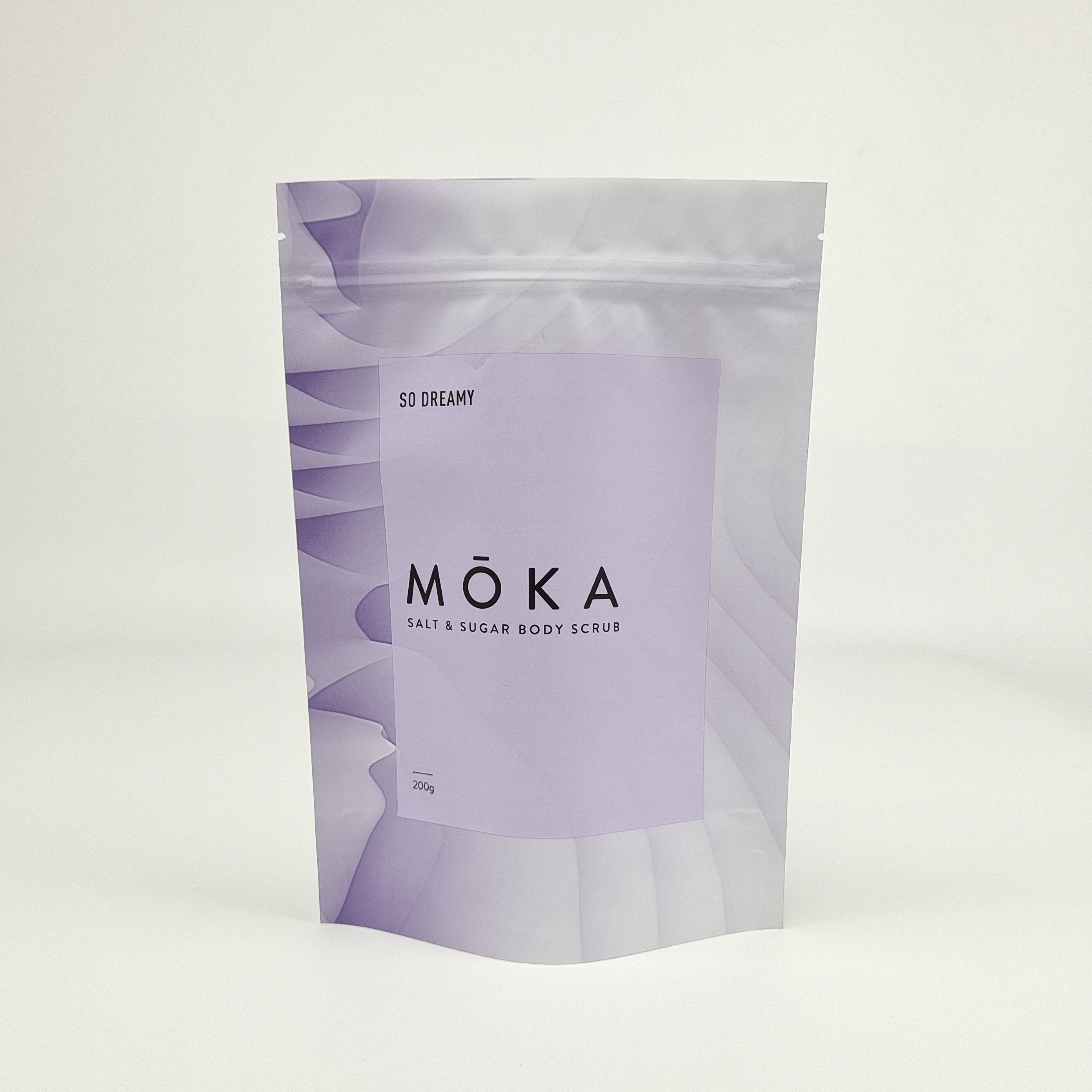 Impressão digital personalizada Bolsa de papel Kraft Stand Up Ziplock Bolsas de folha de alumínio para embalagens de limpeza de corpo de café