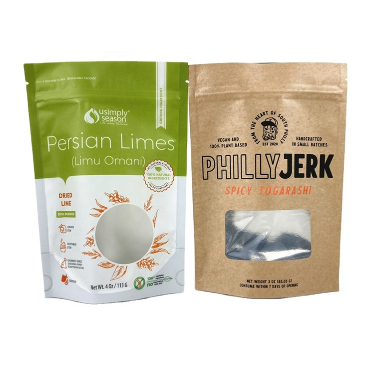 Bolsas de papel Kraft para Mangue em pó comestíveis Bicote Nozes Alimentos para animais de estimação Eco-friendly Tea Leave Smell Proof Paper Bag