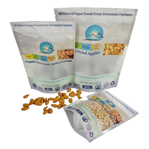 Venda a retalho Bolsas de plástico refeitáveis sob medida Embalagens de chá Bolsa de fechadura de fechadura