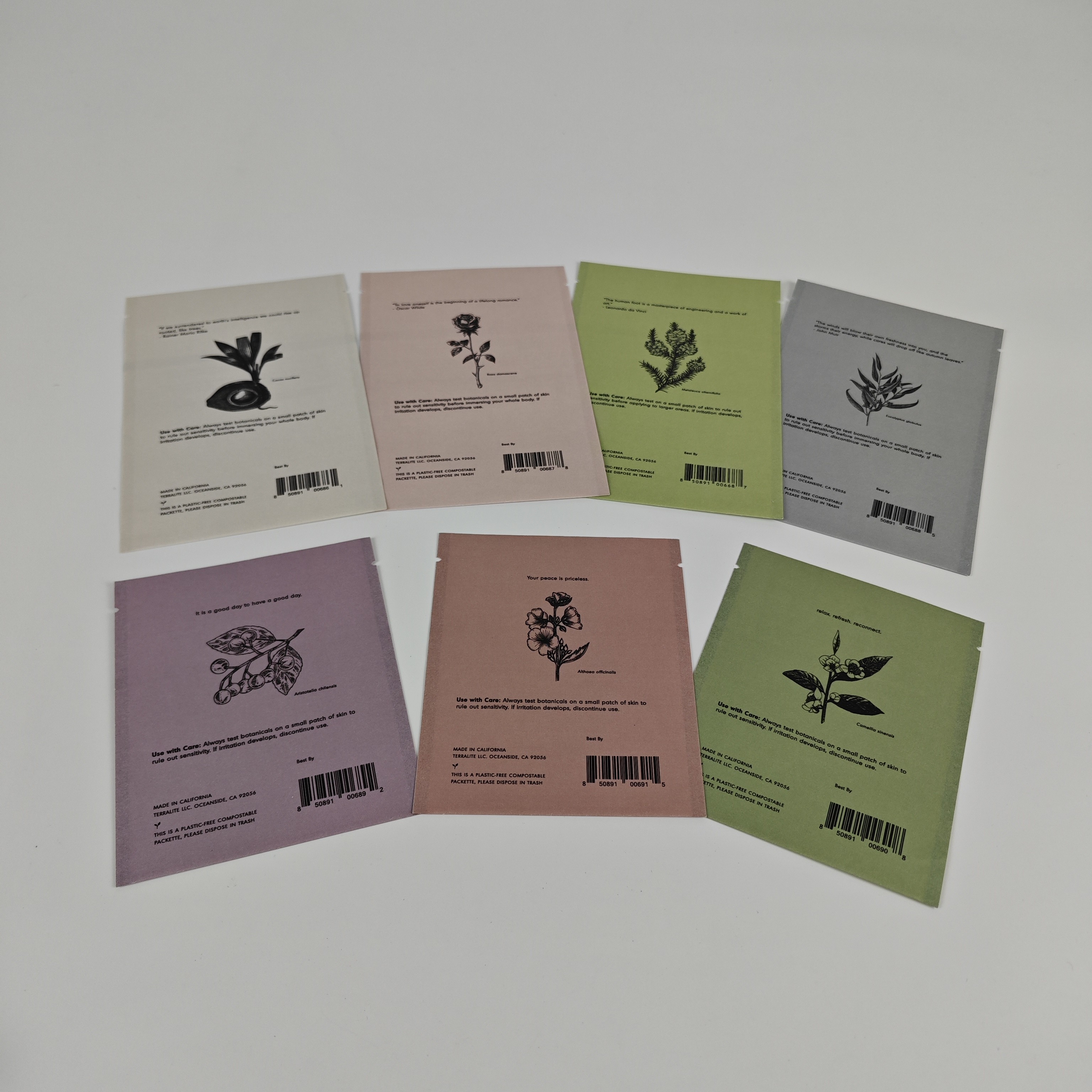 Ziplock Biodegradable Kraft Stand Up Pouch Impressão digital Bolsas Mylar refeitáveis