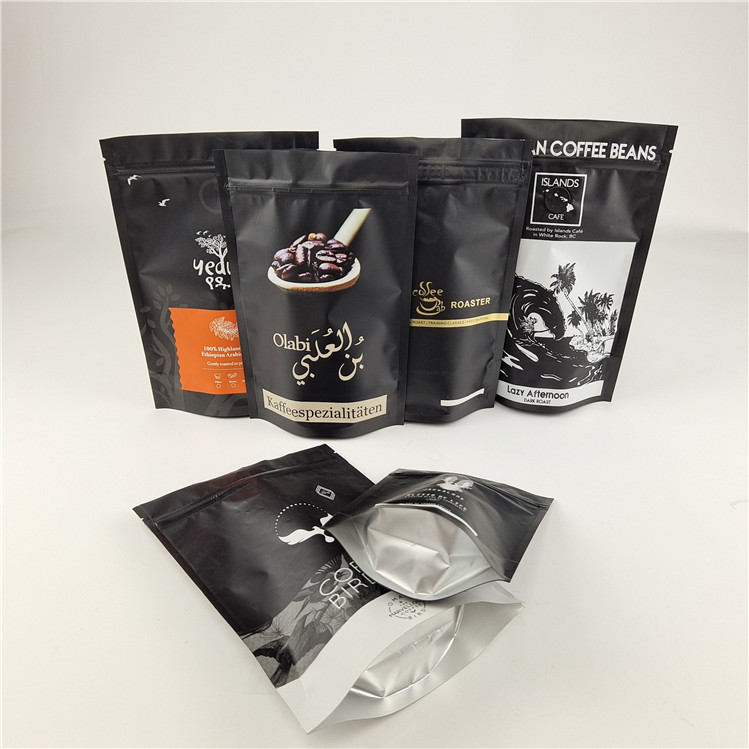 Impressão digital de papel laminado de alumínio Ziplock Stand Up Pouch Dimensões / cores personalizadas